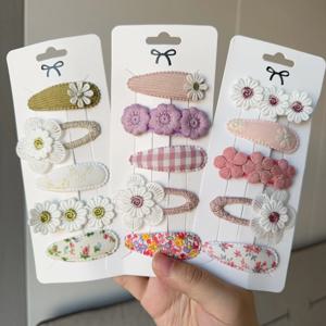 5 개/대 새 여자 귀여운 단단한 꽃 패턴 머리핀 아이 사랑스러운 헤어 클립 바레트 머리띠 패션 헤어 액세서리