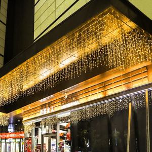 5/30/40M LED 고드름 줄 조명 크리스마스 커튼 가랜드 조명 리모컨 포함 야외용 새해 결혼식 거리 휴일 장식