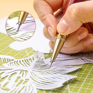 1 상자 칼 펜 리필 세트 아트 유틸리티 종이 컷 칼 스크랩북 스티커 정밀 절단 도구 DIY 공예 미술 용품 ​​커터