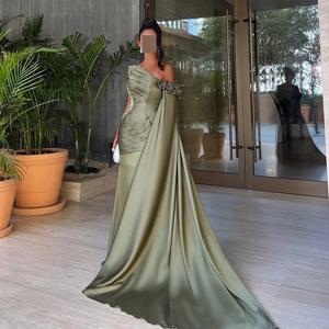 Thinyfull 2025 긴 무도회 이브닝 드레스, 인어 원 숄더, 사우디 아라비아 파티 원피스, 격식 있는 칵테일 무도회 가운, 맞춤형