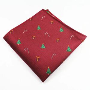 RBOCOTT 남성용 노벨티 크리스마스 포켓 스퀘어 손수건, 레드 그린 블랙 블루 색상, 비즈니스 파티, 22cm x 22cm