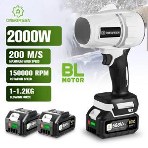 ONEGREEN 브러시리스 2000W 전기 터보 송풍기 제트 팬 150000RPM 공기 송풍기 Makita 18V 배터리 핀 용 강력한 송풍 도구