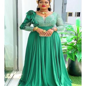 여성을위한 우아한 아프리카 드레스 2025 새로운 아프리카 의류 플러스 사이즈 터키 웨딩 파티 긴 드레스 대시 키 앙카라 의상 가운