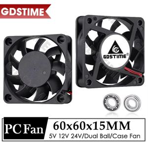 Gdstime 브러시리스 DC 배기 축 냉각 선풍기, PC 장비 CPU 냉각용 6015 쿨러, 60mm 선풍기, 24V, 12V, 5V 선풍기, 60mm x 15mm, 6cm