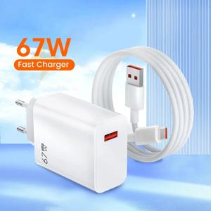 67W GaN USB 충전기 고속 충전 EU/US/UK 플러그 충전 어댑터 아이폰 삼성 샤오미 화웨이용 10A 타입 C 퀵 차지 케이블