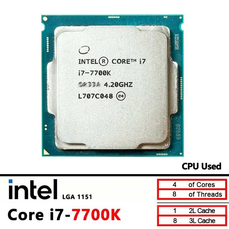 인텔 중고 코어 i7-7700K i7 7700K 4.2 GHz 8M 91W CPU 프로세서 LGA 1151