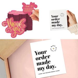 50pcs 감사 카드 중소기업 용품 비즈니스 파티를 위한 감사 카드 선물 포장용 주문 카드에 감사드립니다