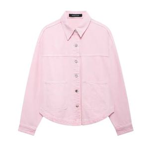 2024년 가을 신상 여성용 면 긴팔 데님 재킷 디자인 감각 캐주얼 루즈핏 아우터웨어 스타일리시 버튼업 코트