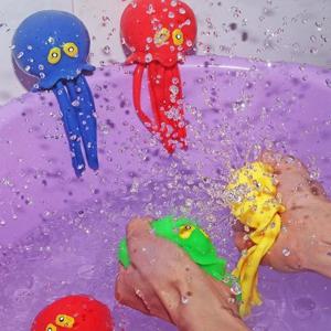 짜내 물 문어 스트레스 릴리프 장난감 아기 욕조 목욕 장난감 장식 여름 수영장 어린이를위한 물 장난감 놀이