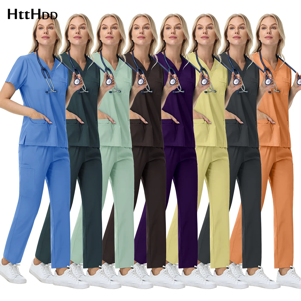 뜨거운 판매 부드러운 폴리 에스터 병원 의사 스크럽 간호사 액세서리 간호 기사 치과 스크럽 애완 동물 가게 수의학 유니폼 새로운