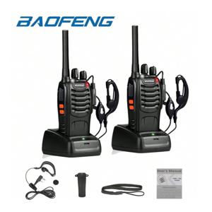 2pcs Baofeng BF-88E 휴대용 무선 핸드 헬드 walkie16CH UHF 446.00625-446.19375MHz USB 충전기로 12.5KHz 채널 분리
