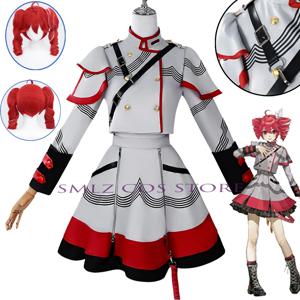 도매 Kasane Teto 코스프레 의상 애니메이션 Vtuber 코스프레 드레스 할로윈 파티 여성 성능 정장 소녀 Kasane Teto 가발