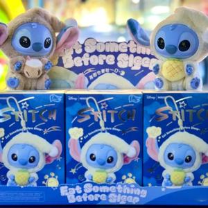 스티치 잠자기 전에 뭔가 먹어 시리즈 블라인드 박스 플러시 비닐 장난감 귀여운 인형 복제 미스터리 박스 가방 펜던트 장식 선물