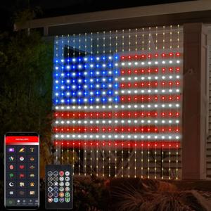 스마트 LED 커튼 라이트 APP 제어 RGB 디 밍이 가능한 DIY 패턴 음악 주변 조명 홈 홀리데이 파티 크리스마스 장식