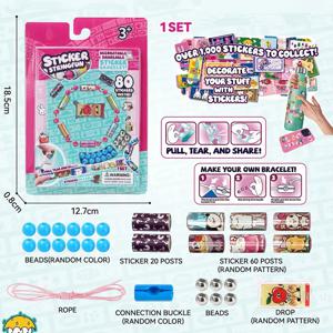 크리 에이 티브 비즈 Sticki 롤 DIY 팔찌 비즈 서프라이즈 스티커 롤 수제 스티커 크리 에이 티브 쥬얼리 장난감 재미 있은 편지지