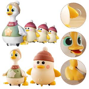 아기 장난감 스윙 오리 장난감 만화 프레스 차량 글라이드 동물 관성 당겨 자동차 유아 H8P5를위한 조기 교육 장난감