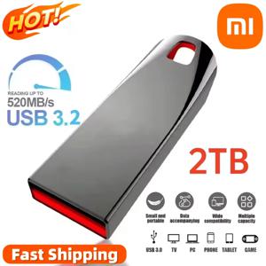 XIAOMI MIJIA 2TB USB3.2 플래시 드라이브 고속 금속 Pendrive 1TB 휴대용 Usb 드라이브 방수 Memoria 대용량 U 디스크