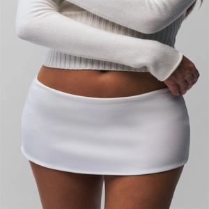 Y2K 로우 허리 슬림 미니 마이크로 스커트 a 라인 솔리드 컬러 캐주얼 탄성 스커트 여성 유행 Bodycon 스커트 streetwear