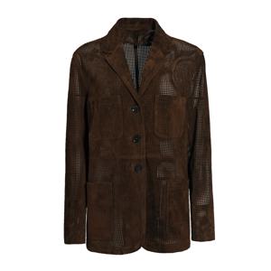 Jaxmonoy 2025 봄 새로운 진짜 스웨이드 자켓 여성 패션 속이 빈 정품 가죽 자켓 숙녀 가을 염소 가죽 스웨이드 블레이저