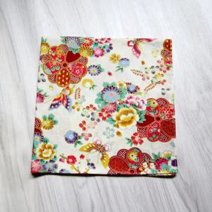 일본식 손수건 47*47cm Cyprinidae 순수 코튼 여성 Furoshiki 빈티지 프린트