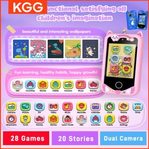8GB 키즈 스마트폰 비디오 음악 플레이어 20가지 스토리 장난감 전화 듀얼 카메라 28가지 게임 학습 교육 완구 어린이 선물