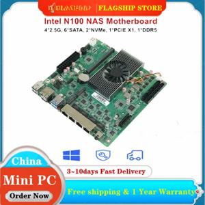 12세대 인텔 N150 N100 NAS 메인보드 6베이 6*SATA3.0 4*2.5G i226 PCIE X1 1*DDR5 4800MHz 소프트 라우팅 방화벽 ITX 마더보드