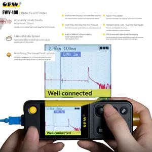 OFW 광섬유 결함 탐지기 20KM 휴대용 광시간 영역 반사계 파이버 레인저 FTTB FTTH 브레이크포인트 테스터 미터 FWV-100-V10