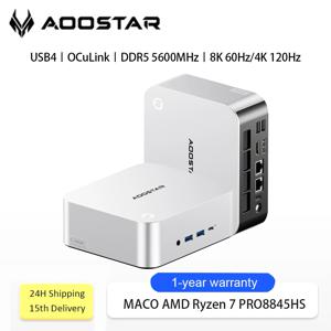아우스타 마코 미니 PC AMD 라이젠 7 프로 8845HS WiFi6 BT5.2 USB4/OCuLink HDMI2.1 4개 디스플레이 지원 4K/8K 게이밍 미니 PC 윈도우 11