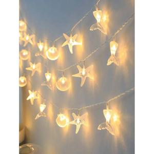 조개와 해양 동물 혼합 LED 스트링 조명, 침실 장식, 방, 결혼식, 약혼, 축제, 가정 장식에 적합