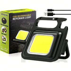 미니 LED 손전등 키체인 다기능 휴대용 COB 캠핑 램프 USB 충전 작업등 야외 낚시 하이킹 랜턴