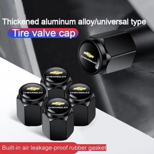 4개/세트 타이어 밸브 캡 프리미엄 메탈 고무 씰 쉐보레 실버라도 임팔라 말리부 이쿼녹스 크루즈 카마로 블레이저 아베오용