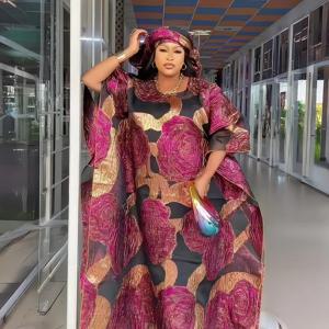 럭셔리 나이지리아 아프리카 여성용 투피스 세트 드레스 (헤드스카프 포함) 최신 스타일 의류