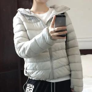 시크 빈티지 겨울 안티에이징 후드 슬림핏 경량 아웃도어 긴팔 코트 한국 스타일 스트레이트 컷 코튼 블렌드