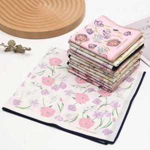 3/6/12개 여성용 면 프린트 손수건 부드럽고 얇은 땀 닦는 타월 웨딩 용품 손 선물 43cm