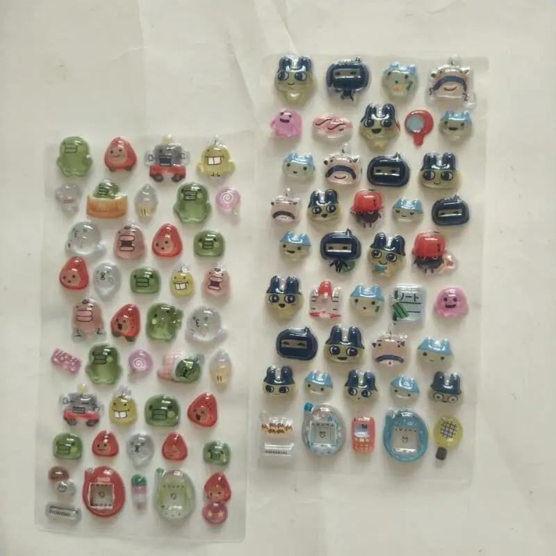 귀여운 타마고치 스티커 만화 창의적인 주변기기 폰 케이스 투명 스티커 핸드 어카운트 재료 친구 생일 선물