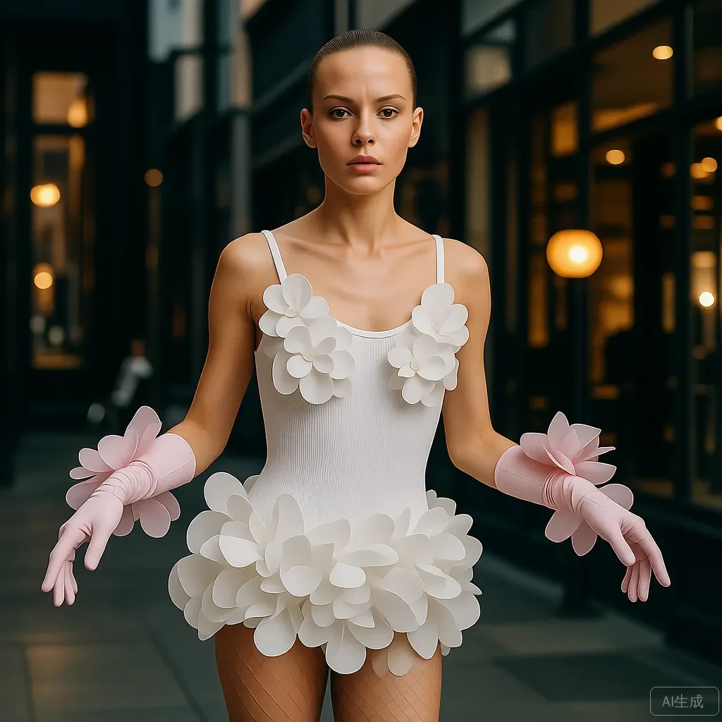 로맨틱 플로럴 오간자 바디수트 & 미니 화이트 & 핑크 페어리 드레스 웨딩/프롬 파티 의상 틱톡 트렌딩 2026 에버 프리티