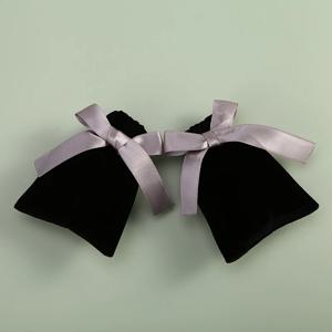 10pcs 대량 보석 포장 파우치 블랙 벨벳 리본 Drawstring 가방 럭셔리 귀걸이 반지 목걸이 팔찌 보관 가방