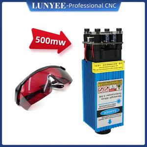 500mW 405NM 12V 청자색 레이저 모듈 레이저 조각사 용 고글이있는 TTL PWM 제어 기능이있는 조정 가능한 초점 레이저 헤드