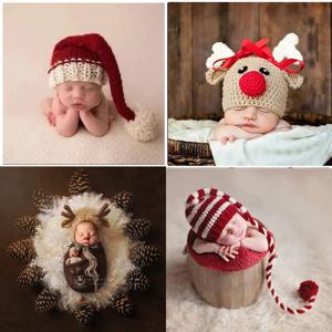 아기 사진 소품 모자 니트 아기 모자 사랑스러운 아기 만화 모자 유아 사진 의상 액세서리 신생아 촬영