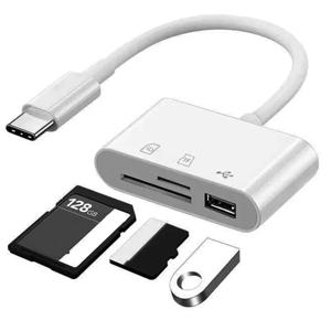 iPhone iPad용 USB-C-SD 카드 리더기, USB 포트가 있는 3-in-1 멀티포트 어댑터, MacBook Air/Pro용