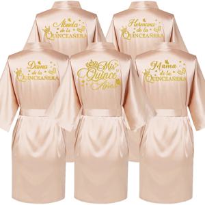 Mis Quince Años 목욕 가운 Mama de la Quinceañera 가운 여성 홈웨어 파티 선물