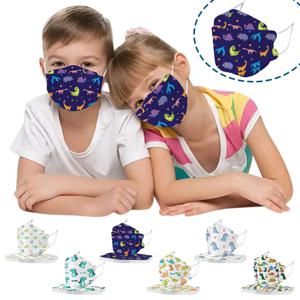 어린이 물고기 모양 공룡 디자인 일회용 마스크, 소년 소녀용 4 층 울트라 필터, 어린이 만화, 10 개