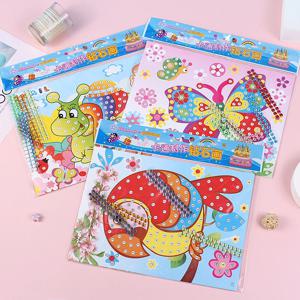 어린이 만화 다이아몬드 그림 수제 DIY 컬러 낙서 수공예 스티커 유치원 소년 소녀 선물