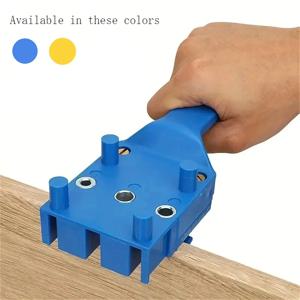 목공 핸드 드릴 가이드 및 홀 톱 도구 용 직선 구멍 로케이터 클램프가있는 6/8/10mm 목공 드릴 비트 세트