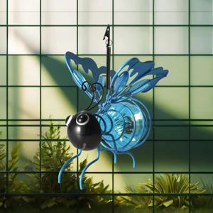 6PCS 태양 매달려 꿀벌 조명 금속 조명 봄 바운스 정원 장식 뒷마당 베란다 태양 곤충 조명 홈 인테리어