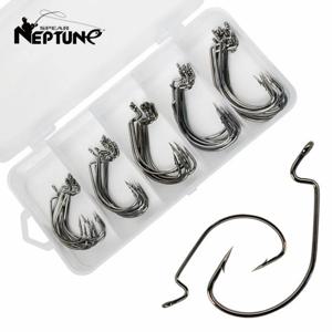 50개 크랭크 후크 세트 8 # -3/0 낚시 후크 바닷물 소프트 웜 루어 와이드 갭 오프셋 Fishhook Jig Fish Hook For Carp Pike with Box