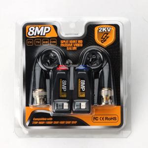 1 쌍 8MP BNC 비디오 발룬 커넥터 전송 트위스트 페어 송신기 Cctv 케이블 지원 HD 8MP AHD/CVI/TVI 카메라