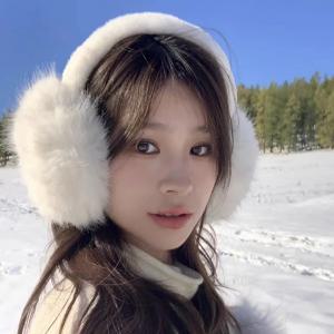 부드러운 가짜 모피 귀 따뜻하게 겨울 귀마개 여성 솔리드 컬러 플러시 귀고리 야외 감기 보호 귀마개 귀 덮개 Orejeras