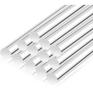 12개 10인치 아크릴 막대 3/8인치 직경 투명 원형 플라스틱 막대 케이크 다웰 (케이크 토퍼, 사탕, DIY 공예, 디저트, 웨딩용)