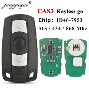 Jingyuqin 315/868MHz BMW 3/5 시리즈 CAS3 X5 X6 Z4 E70 자동차 ID46 Pcf7953 컴포트 액세스 핸즈프리 용 Keyless-Go 원격 스마트 키